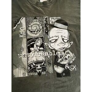 Korn Untouchables Pop Sux Tour 2002 Vintage T-Shirt M 2-Sided Graphic
